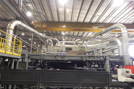 Steel vents installed in an industrial building