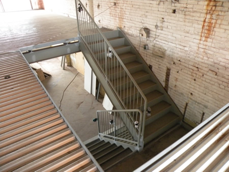 A steel staircase
