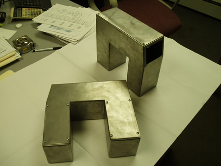 Steel blocks to be installed in a material handling system