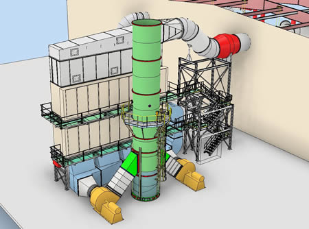 A 3D model of a steel vent